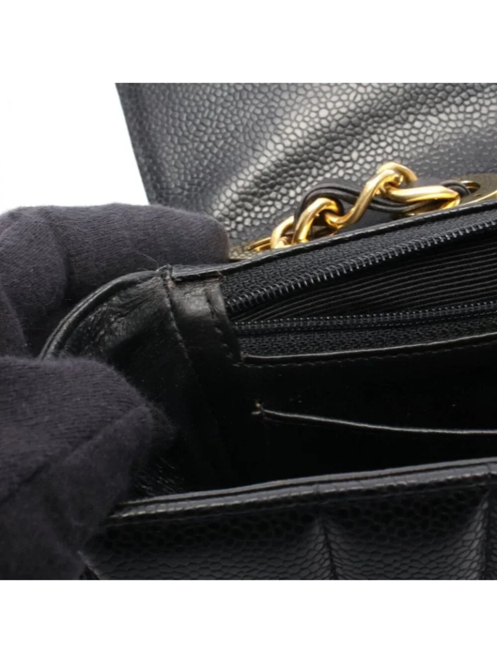 Chanel Shoulder Bag Mademoiselle Black Calf Chain